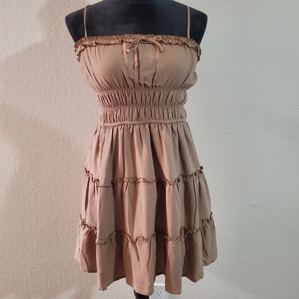 Trixxi Prairie Feminine Cottagecore Boho Earthy Dress NWT Adjustable Straps Sz S